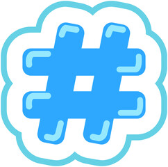 Water Bubble Hashtag # Symbol  