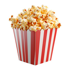 Buttery popcorn in a red and white striped box Movie snack time
