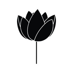 Lotus flower icon. Ornamental Plants Growing in Lakes. Traditional Chinese Plants.