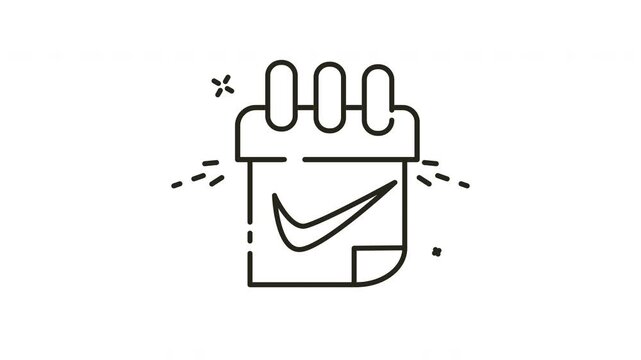 Simple line drawing of a calendar with a checkmark.