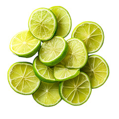 Fresh lime slices juicy citrus fruit background