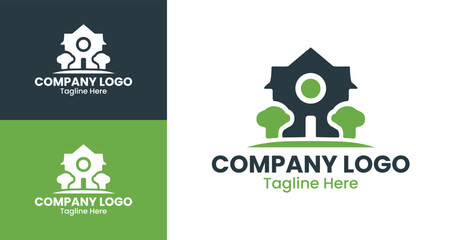 Company Logo Design Eco-Friendly Housing Logo with House and Tree