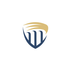 Shield and pillar logo design concept combination