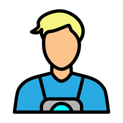 Photographer Vector Filled Icon Design