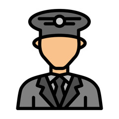 Pilot Vector Filled Icon Design
