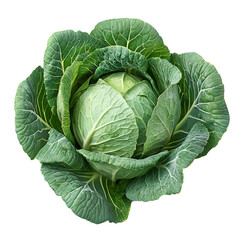 Fresh Green Cabbage Isolated on Black Background,