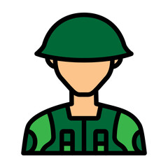 Soldier Vector Filled Icon Design
