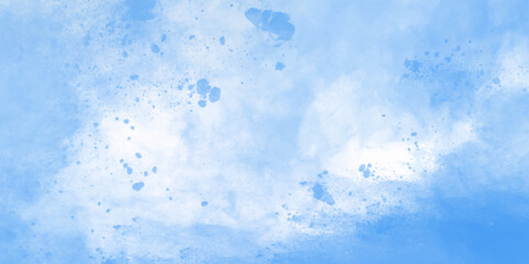 Vivid textured aquarelle painted art design background. Sky clouds landscape light background. Aquarelle painted textured canvas design, abstract blue watercolor splash background, texture of .