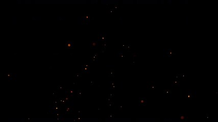 Super Slow Motion Shot of Real Fire Sparks Isolated on Black Background at 1000fps.