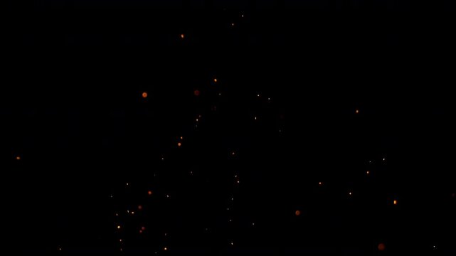 Super Slow Motion Shot of Real Fire Sparks Isolated on Black Background at 1000fps.