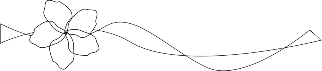 Curved End Vine with Flower