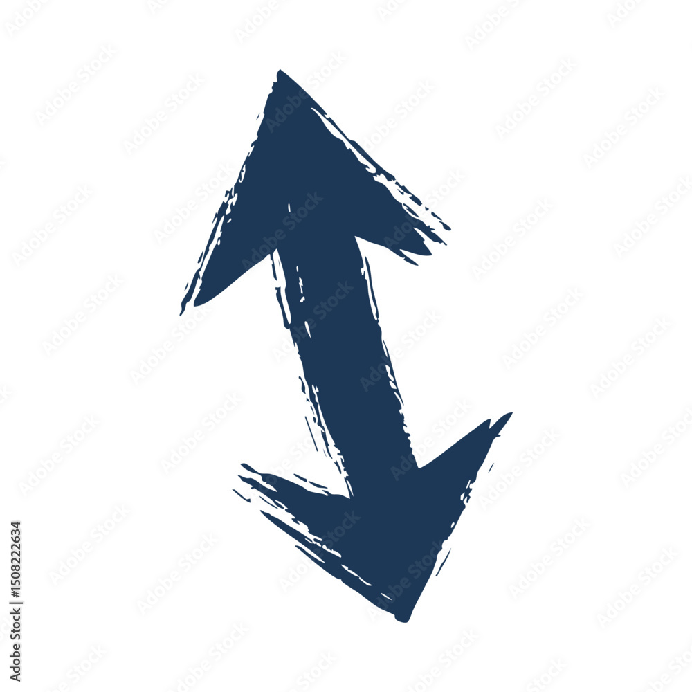 Poster grunge style double arrow icon. directional movement and navigation concept. isolated vector illustr