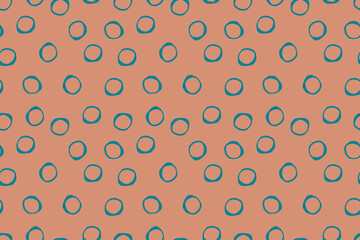 Dark seamless polka dot pattern on dark orange background. Abstract spots. For backgrounds, wallpapers, textiles, packaging, and website.