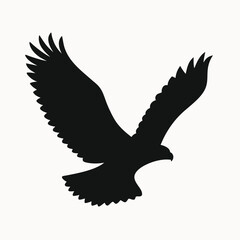 Majestic Eagle in Flight A Powerful Silhouette Illustration