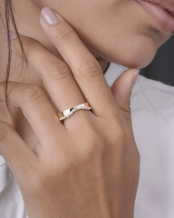 fancy women finger ring isolated images