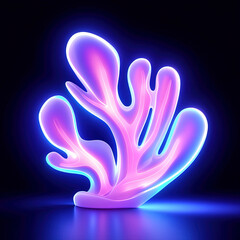 Naklejka premium Abstract Neon Coral Sculpture