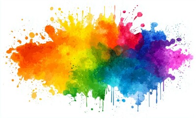 A vibrant splash of vibrant watercolor splashes in various rainbow colors.