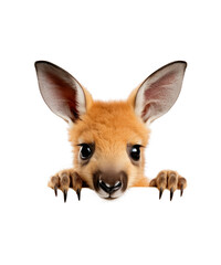 Cute peeking red fox and cub isolated on white as a funny cartoon mammal illustration