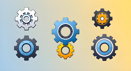 settings icon, mechanical gear symbol, colorful cogwheel, gear illustration, bright gear icon, engineering gear, rainbow gear icon, cog vector design, multicolor gear, abstract gear icon, gear logo el