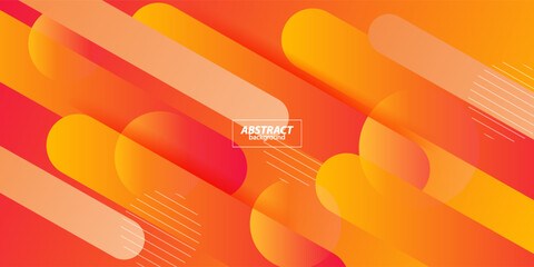 Dynamic abstract bright orange gradient illustration background with simple rectangle shadow pattern with 3D look. eps10