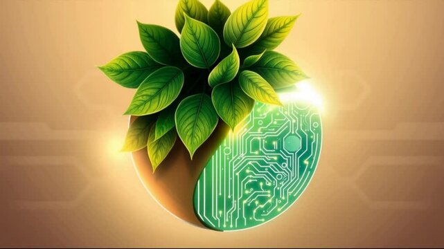 Futuristic Green Energy Concept &ndash; Plant Integrated with Circuit Technology