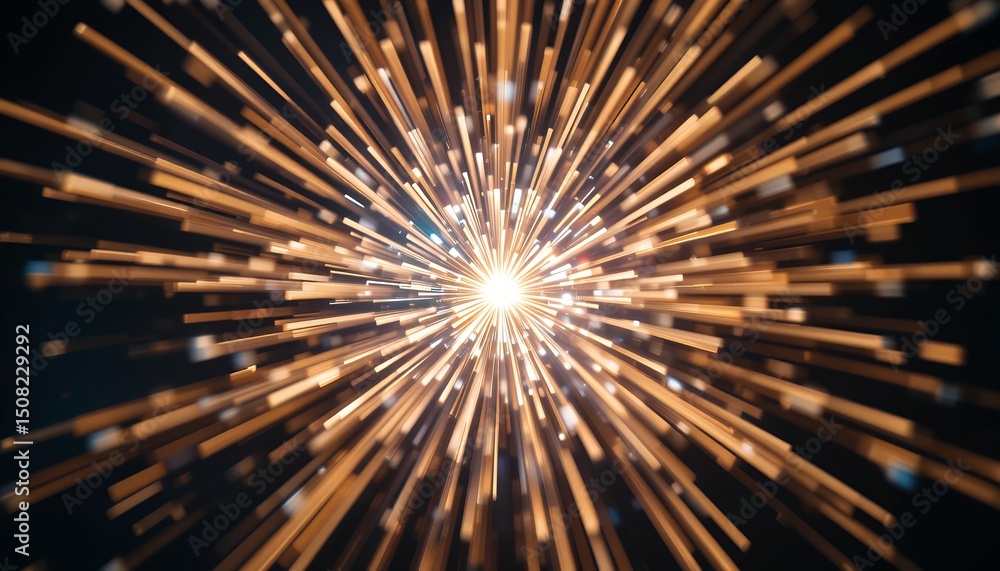 Aufkleber abstract glowing light burst with radiant lines emanating from center creating dynamic effect