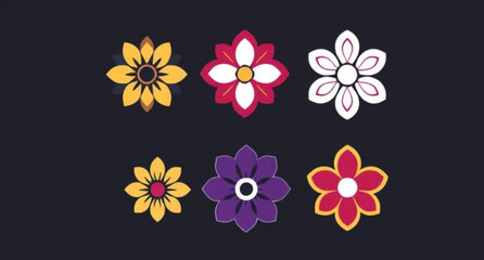 set of flower icons