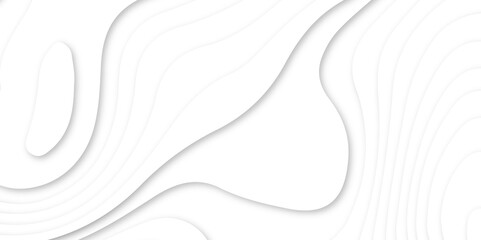 Abstract wavy line 3d paper cut white background. white and gray luxury grid topography map and satin smooth wallpaper matt paper light texture. White waves decorative papercut design.