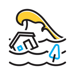 Vector multi color icon for Flood