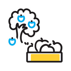 Vector multi color icon for Fruit cultivation