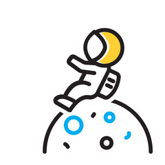Vector multi color icon for Zero gravity