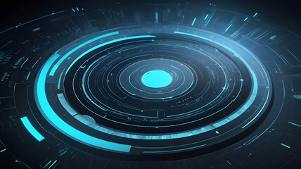 Abstract tech background with concentric circles