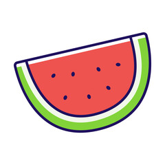 A vibrant illustration of a refreshing watermelon wedge, perfect for conveying the essence of summer. 