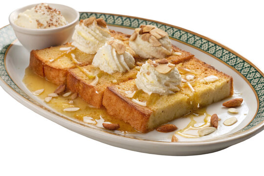 Shahi Tukda royal Indian dessert with bread and cream isolated on transparent background png