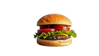 4k ULTRA HD TRANSPARENT Cheeseburger on Neutral Background with Realistic Detail