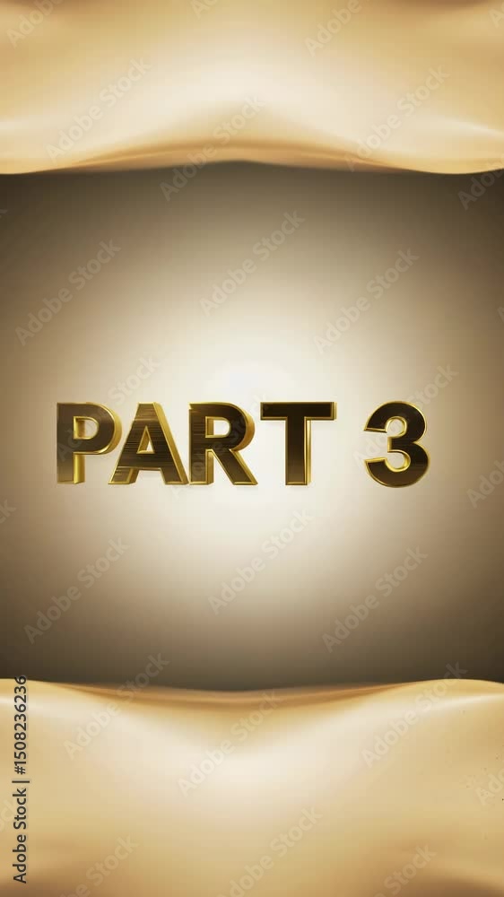 Poster part 3 is written in black letters on a beige background. the letters are large and bold, making the