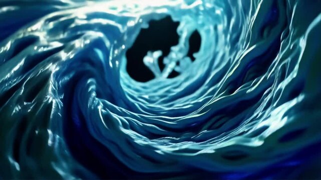 Swirling Vortex of Turquoise Water Tunnel