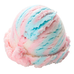 Cotton Candy Ice Cream Scoop Isolated on Transparent Background