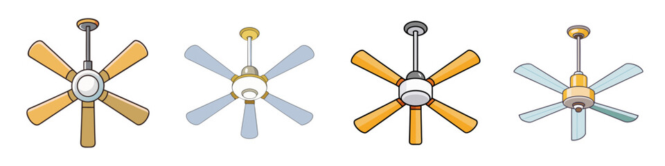 Simple Ceiling Fan Flat Style Illustration Vector Illustration
