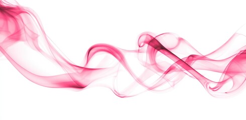 Abstract pink smoke swirls against white background