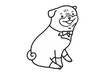正装したパグ
