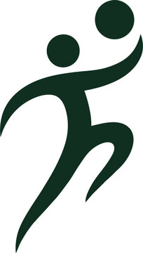 Volley Logo - Stylized figure leaping with ball