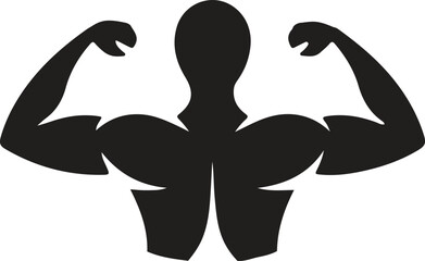muscular man icon, flexing bicep silhouette, strong man vector, muscle silhouette, man flexing arm, bodybuilder silhouette