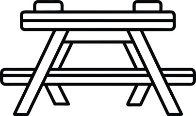 Independence Day Picnic Table Line Art Design