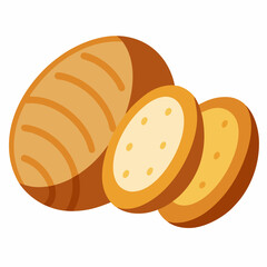 Raw sliced potatoes vector icon on white background.