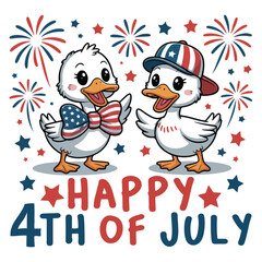 Happy 4th Of July - 4th Of July Usa Independence Day Clipart, American 4th July Design Sublimation, Patriotic Fourth Of July Illustration