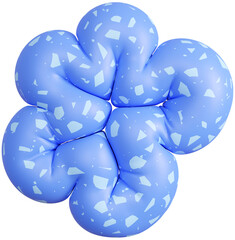 3D Fun colorful inflatable abstract balloon shape. Playful creative graphic form isolated clipart. Render of geometric modern y2k illustration