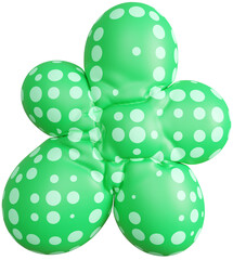 3D Fun colorful inflatable abstract star balloon shape. Playful creative graphic form isolated clipart. Render of geometric modern y2k illustration