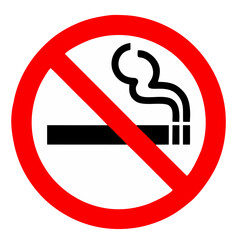 vector illustration of no smoking sign isolated on white background.
