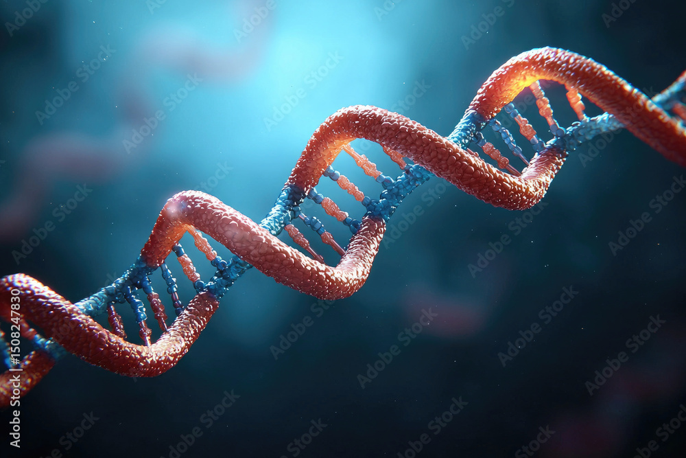 Aufkleber exploring dna structure and function in molecular biology research laboratory setting 3d visualizati